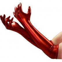Long gants satinés rouges (ROUGE)