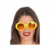 Lunettes hippies avec monture jaune