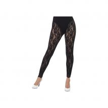 Legging noir en dentelle style années 80 (Taille unique)