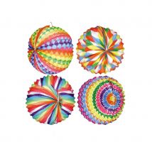 Lampion rond ballon bariolé de 25 cm