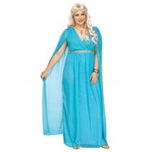 Longue robe bleue de déesse romaine grande taille (XXL)