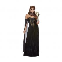 Longue robe bustier noire de femme vampire (M)