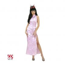 Longue robe chinoise rose pour femme (M)