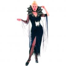 Longue robe cintrée araignée à grand col (Taille unique)