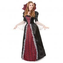 Large robe de vampiresse baroque avec grand col (S)