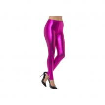 Legging rose disco effet métallique (S)