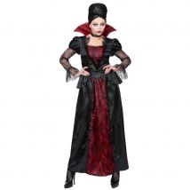 Longue robe de dame vampire rouge et noir (S)