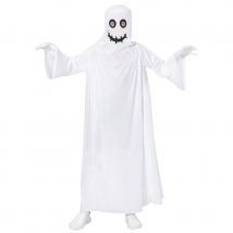 Longue robe de fantôme blanc avec cagoule, enfant (4/5 ans)