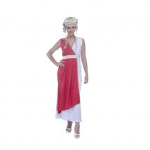 Longue robe de romaine blanche et rouge (L)