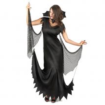 Longue robe de vampire avec col et voils (S)