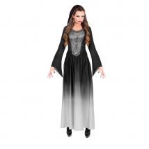 Longue robe dégradée noire de sorcière pour femme (S)