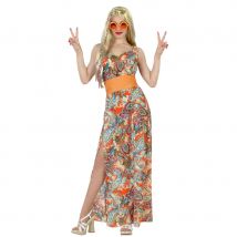 Longue robe hippie colorée et imprimée (M/L)
