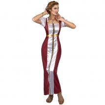 Longue robe médiévale bordeaux cintrée (S)