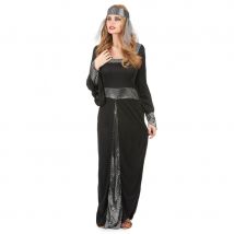 Longue robe médiévale noire et argentée (S)