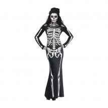 Longue robe moulante de femme squelette (M/L)