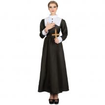 Longue robe noire de religieuse (M)
