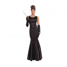 Longue robe noire de soirée prêt du corps (Taille unique)