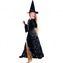 Longue robe noire de sorcière pour fille (10/12 ans)
