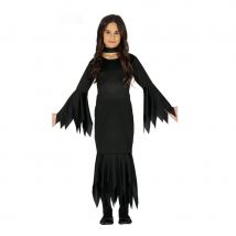Longue robe noire unie de petite sorcière (7/9 ans)