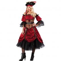 Longue robe premium de Pirate rouge (L)