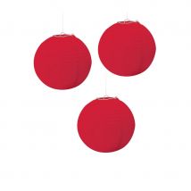 Lanternes rouges rondes en papier, 24cm