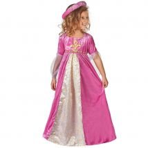 Large robe rose effet velours pour enfant (4/6 ans)