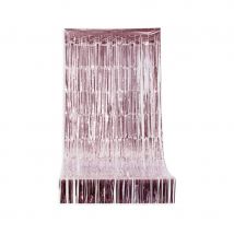 Long rideau rose brillant à franges, 92 x 244 cm
