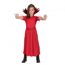 Longue robe rouge de petite diablesse (6/11 ans)