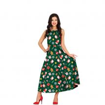 Longue robe verte de Noël pour femme (L)
