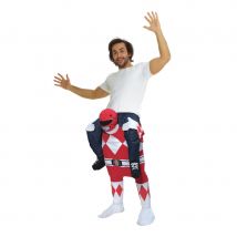 Morphsuit à dos de Power Rangers rouge (Taille unique)