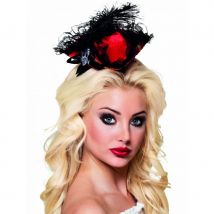Mini chapeau de pirate noir rouge pour femme