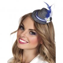 Mini chapeau gris de bavarois avec plume (Gris)