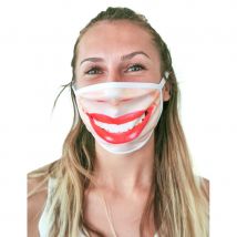 Masque cache nez sourire rouge à lèvre, adulte