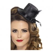mini chapeau noir plumes (noir)
