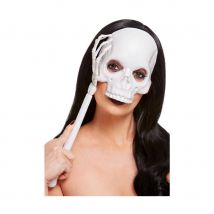 Masque de crâne sur manche main squelette