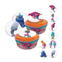 Minis disques en sucre Trolls (16 mini disques)