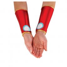 Manchettes de Iron man rouge métal pour femme