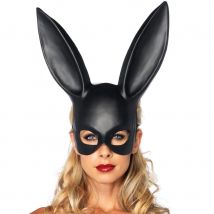 Masque de lapin noir avec grandes oreilles