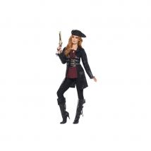 Manteau de pirate noir pour femme (M)