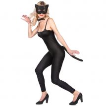 Masque, noeud pap et queue de chat noir dentelle