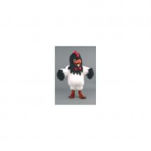 Mascotte poulet noir et blanc (Taille unique)