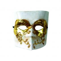 Masque venitien blanc et doré