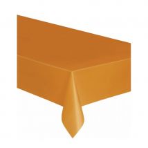 Nappe orange unie en plastique