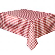 Nappe plastique vichy rouge rectangulaire