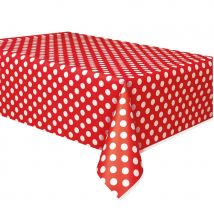 Nappe rouge à pois blanc