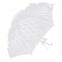 Ombrelle blanche unie en dentelle, 85 cm