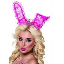 Oreilles rose de lapin en dentelle