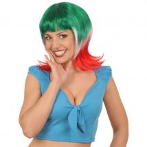 Perruque aux couleurs de l'Italie, pour femme
