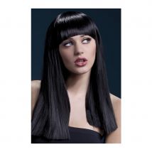 Perruque à frange noire de 48cm (noire)
