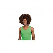 Perruque afro mèches rasta châtain